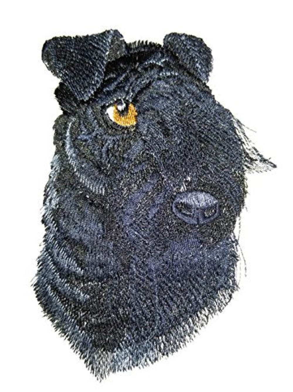 Amazing Custom Kerry Blue Terrier Dog Face Embroidery IronOn/Sew Patch (5.5" x 4