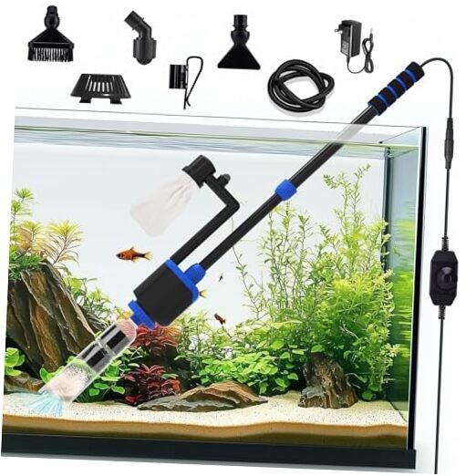 DC 36W Electric Aquarium Vacuum Gravel Cleaner 6-in-1 Multifunctional Fish