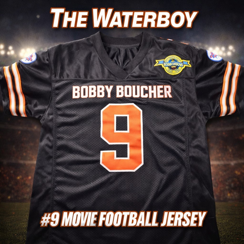 🏈 Adam Sandler “The Waterboy” Bobby Boucher #9 Football Jersey | Bourbon Bowl |