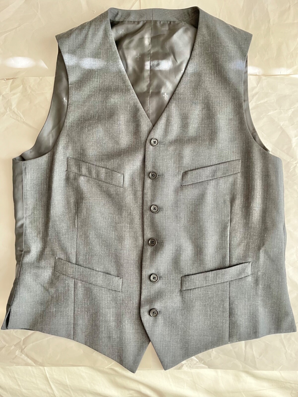 NW/OT JOHN VARVATOS Men‘s Gray Wool Dress Vest US 38/EU 48 REGULAR Made in ITALY