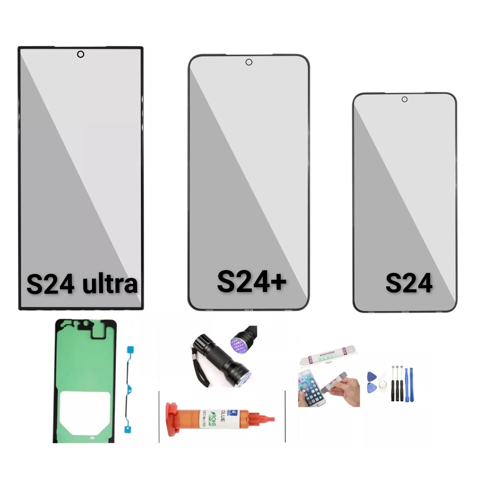 Samsung Galaxy S24 Ultra S24 S23 + S22 S21  Front Glass Screen Replacement Kit