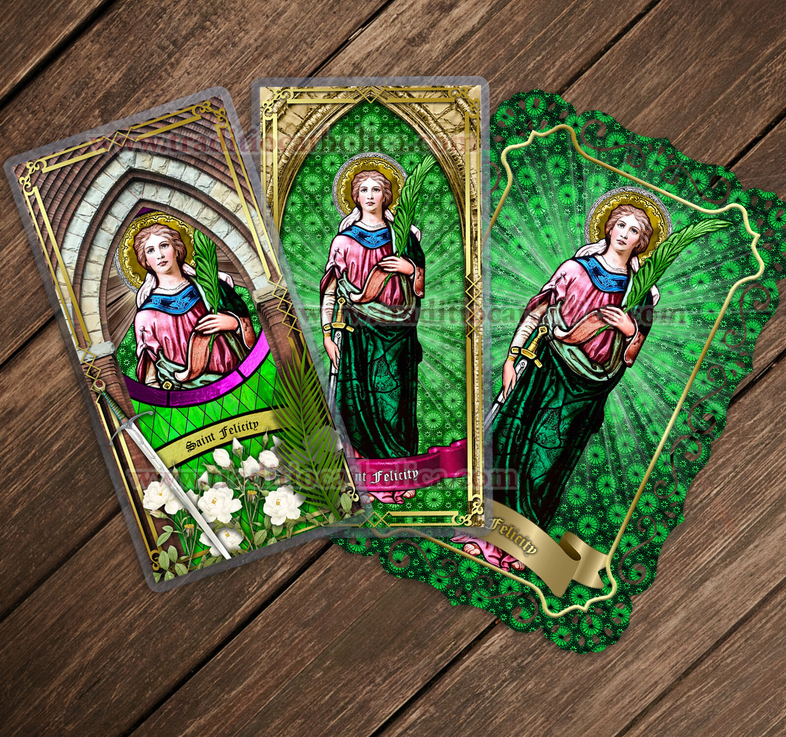 Saint Felicity, Roman martyr laminated Holy Prayer cards. Intercession prayers