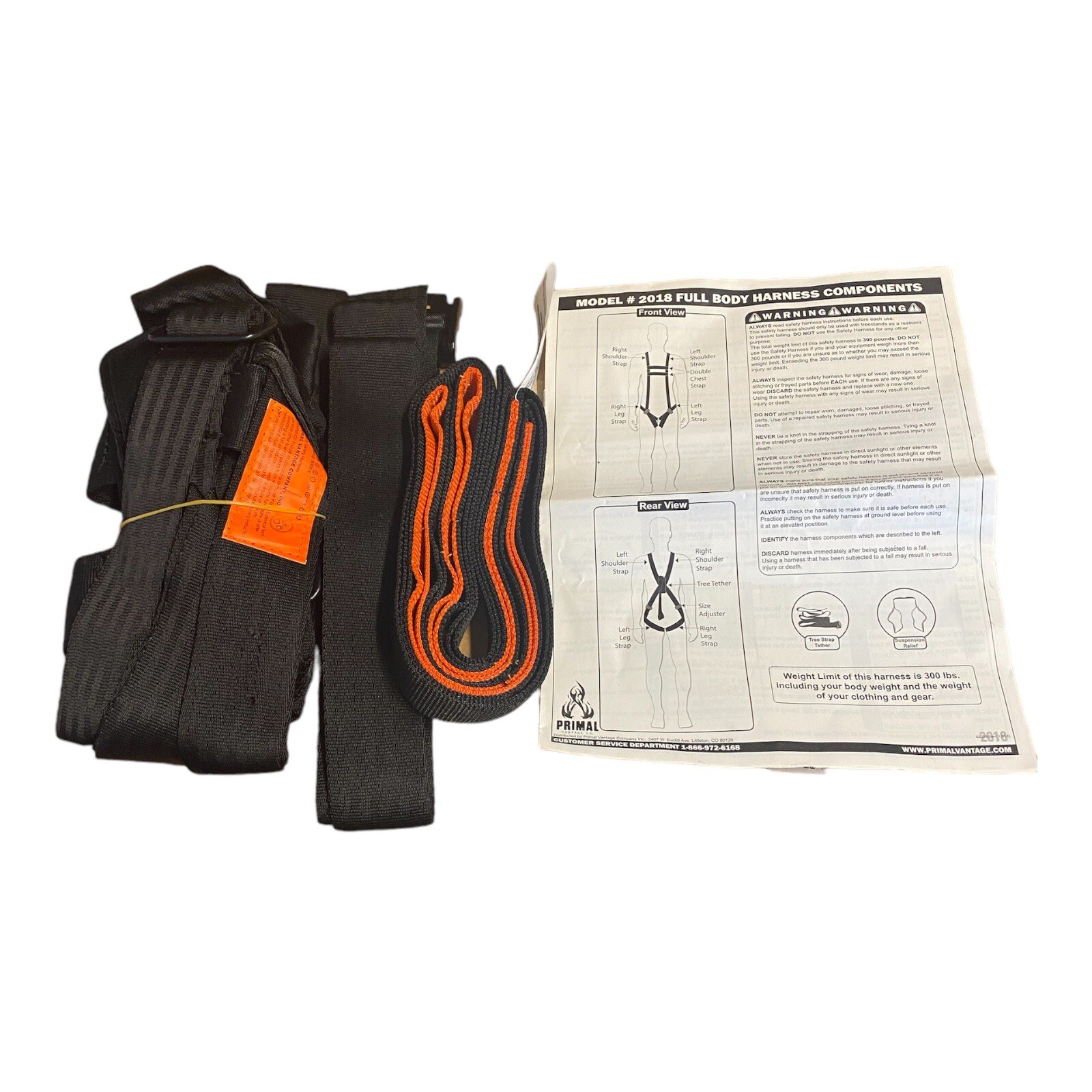 Primal Vantage Co. Full Body Safety Harness Treestand Model# 2018 - 300 lb