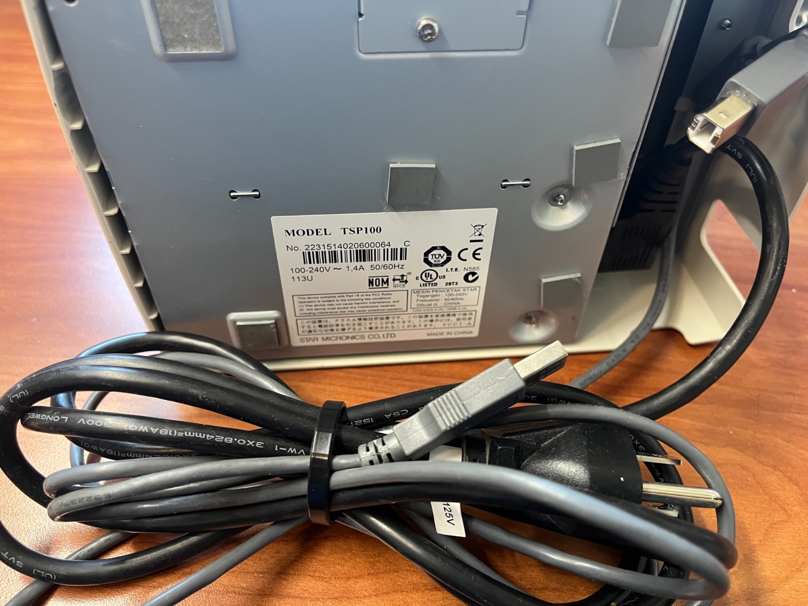 Star Micronics FuturePRNT TSP100 Thermal Receipt Printer (Model: TSP100)&Cables