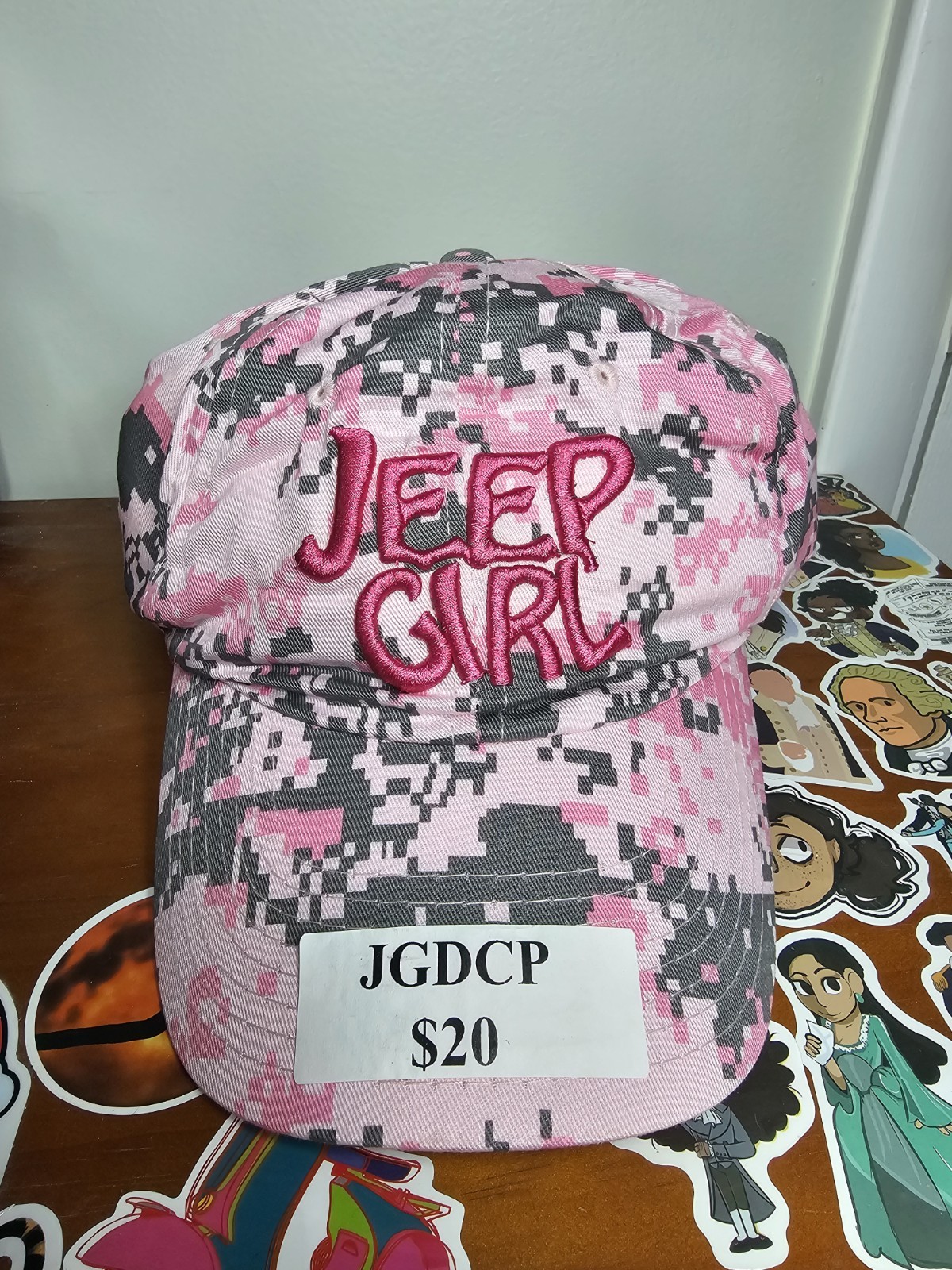 NEW JEEP GIRL PINK CAMO Cherokee Embroidered Cap Hat Wrangler Gladiator Rubicon