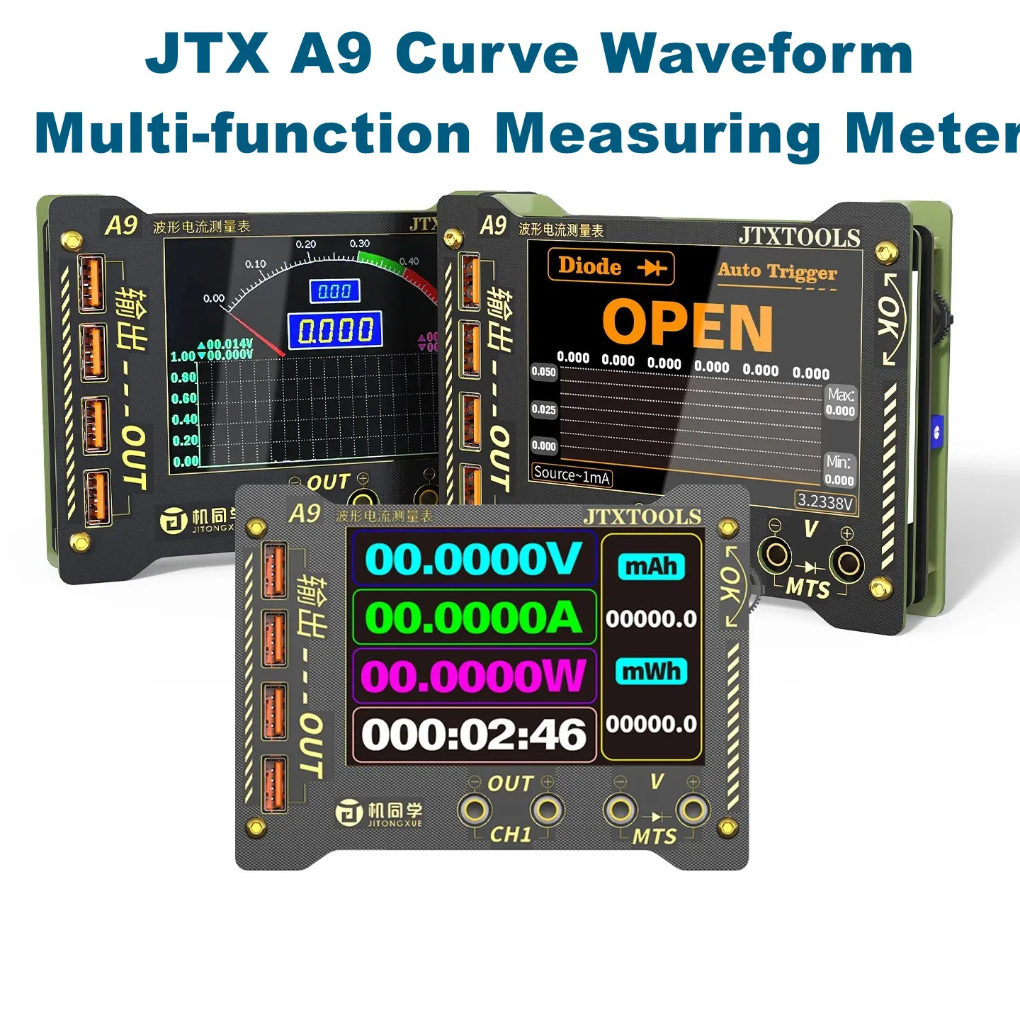 JTX A9 Accurate Curve Waveform Measuring Digital Display Current Tester Meter