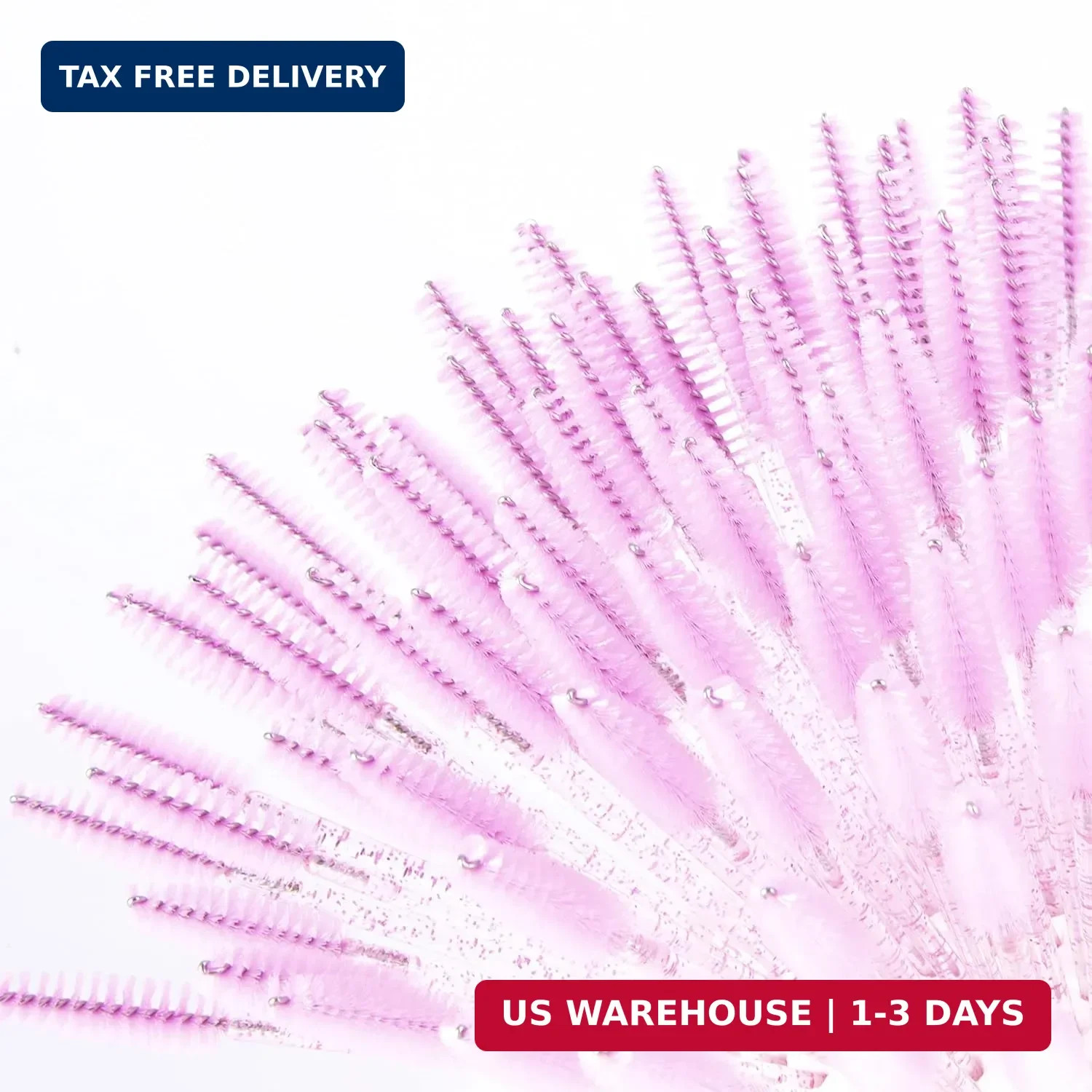 i-Laesh 100 Pcs Disposable Eyelash Brushes, Mascara Wands, Spoolies for Eyelash