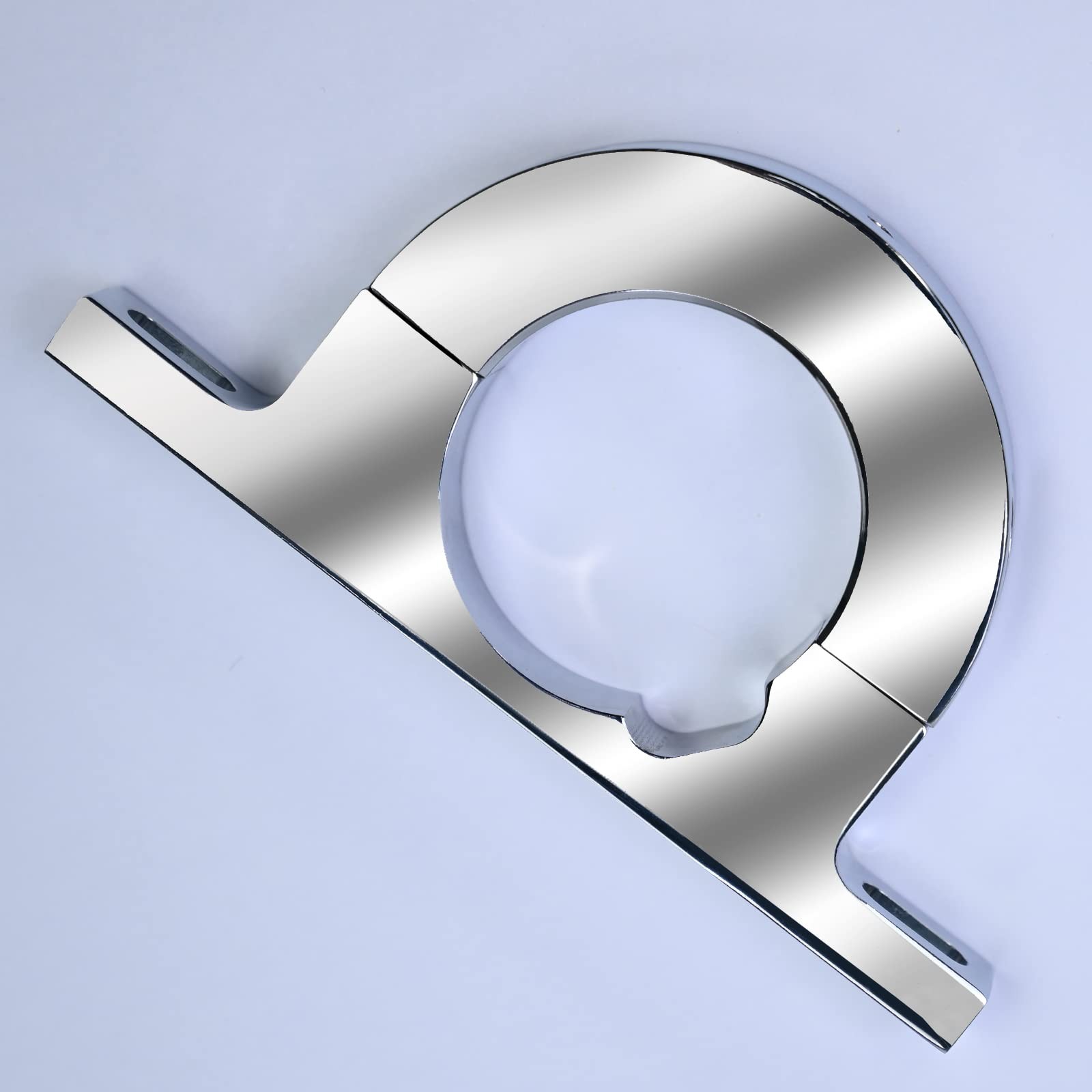 Universal Polished Brushed Silver Aluminum Keyed Steering Column Mount 2" Hole