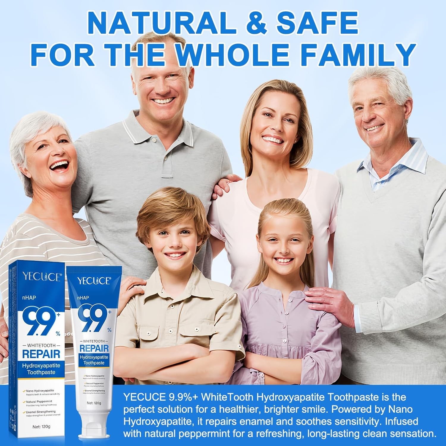 9.9% Hydroxyapatite Toothpaste, 4.23 Oz Nano Hydroxyapatite Toothpaste for Ename