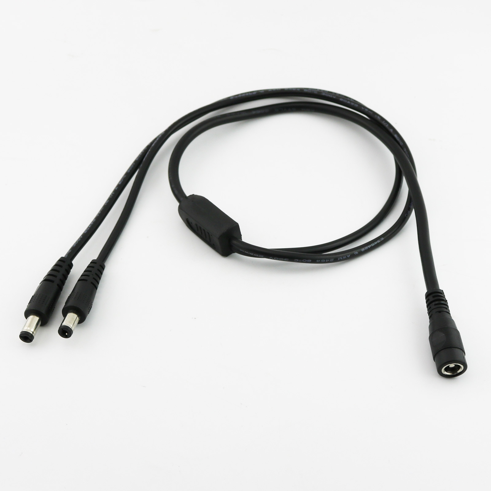 CCTV DC Power 5.5 x 2.1mm Female To 2 Male Plug Splitter Adapter Cable 10A 18AWG