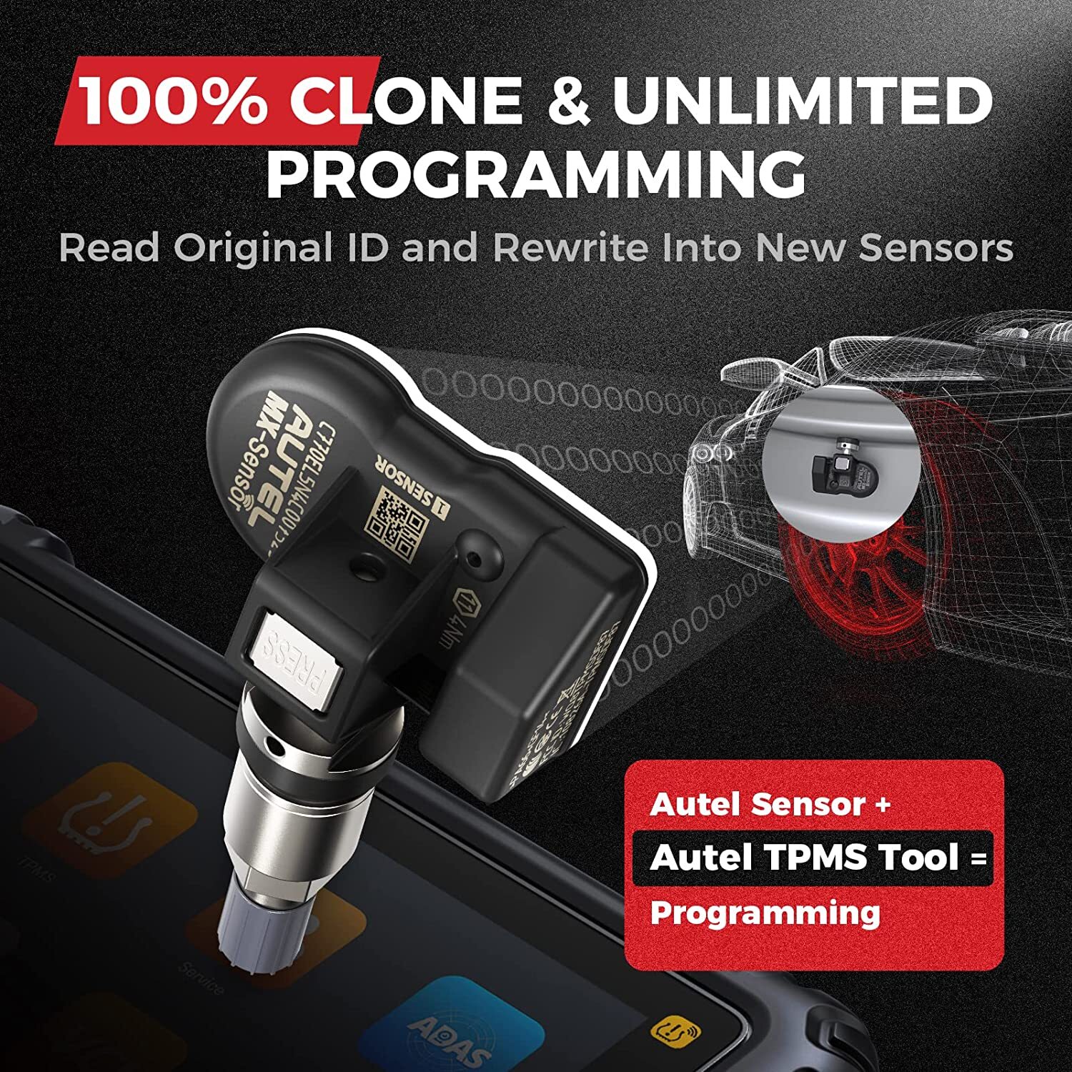 Autel MX-Sensor 315&433MHz Programmable TPMS Universal Tire pressure Sensor 1PC