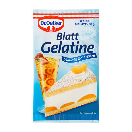 Dr.Oetker Blatt Gelatine -Gelatin Leaves - Pack o 6 -Made in Germany- FREE SHIP