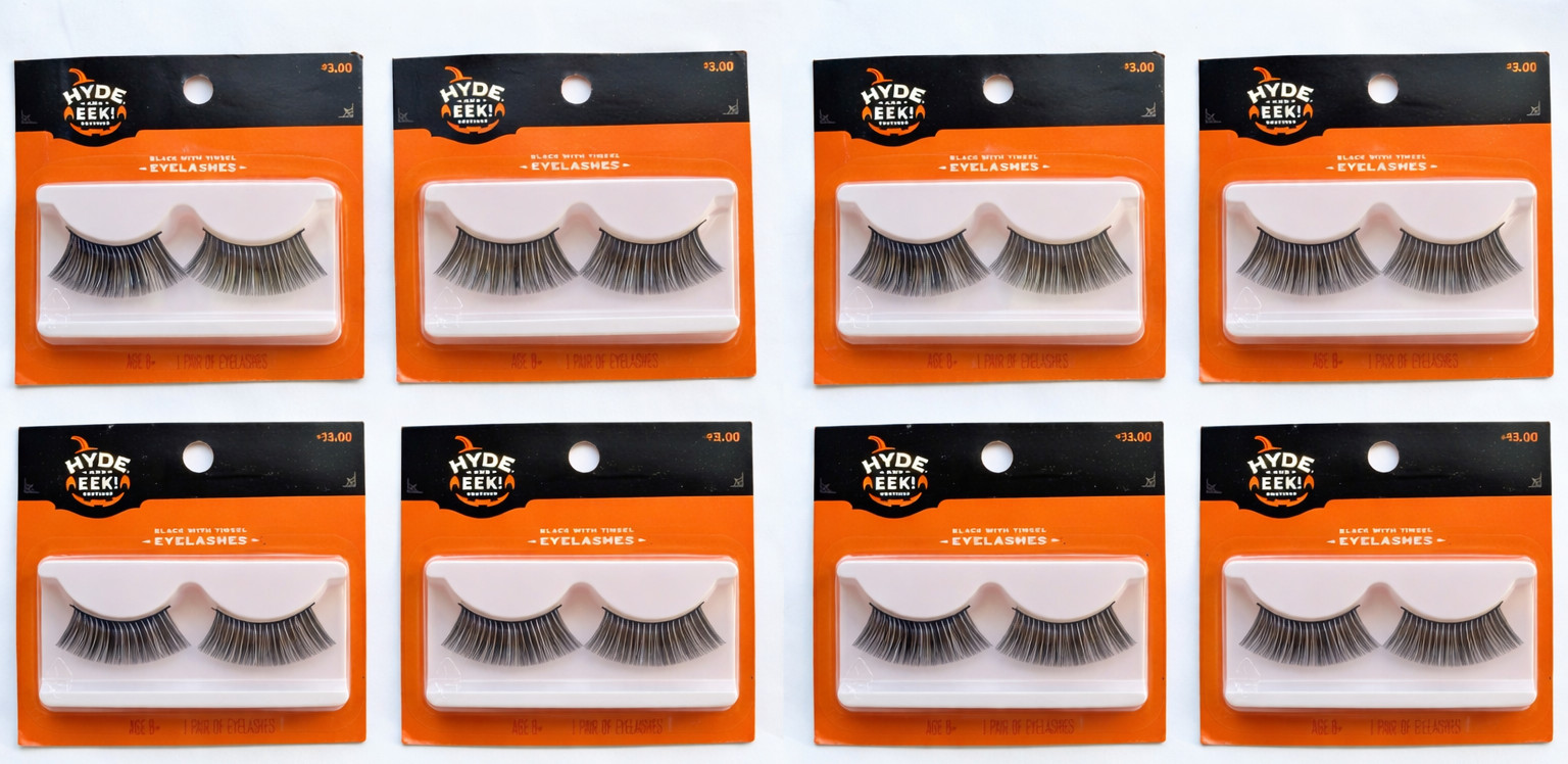 Lot of 8 Hyde And Eek Black with Tinsel Eyelashes