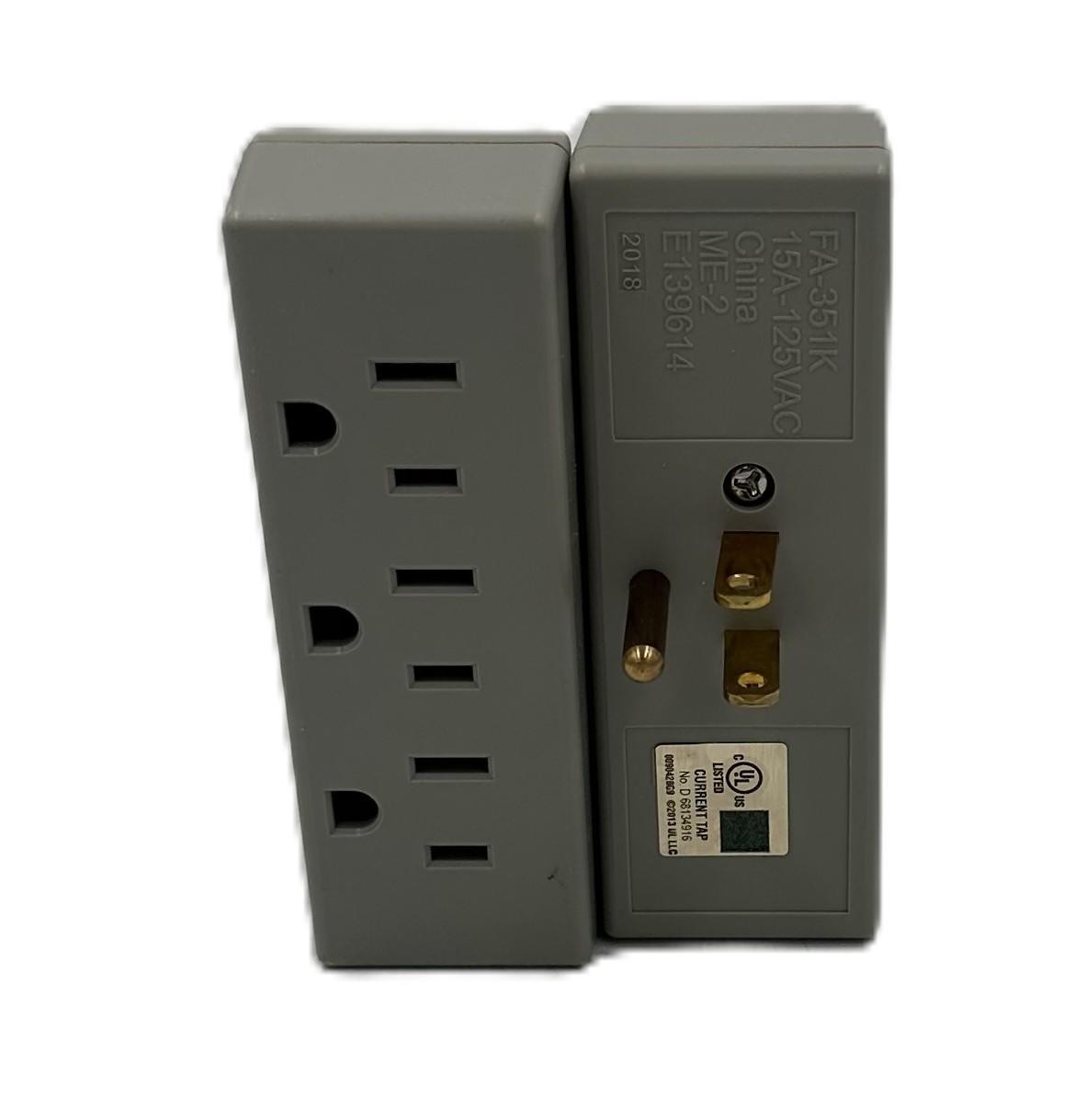 2-Pack GE 3 Outlet Wall Tap Extender Grounded Gray Plug UL SEE DISCRIPTION 47874