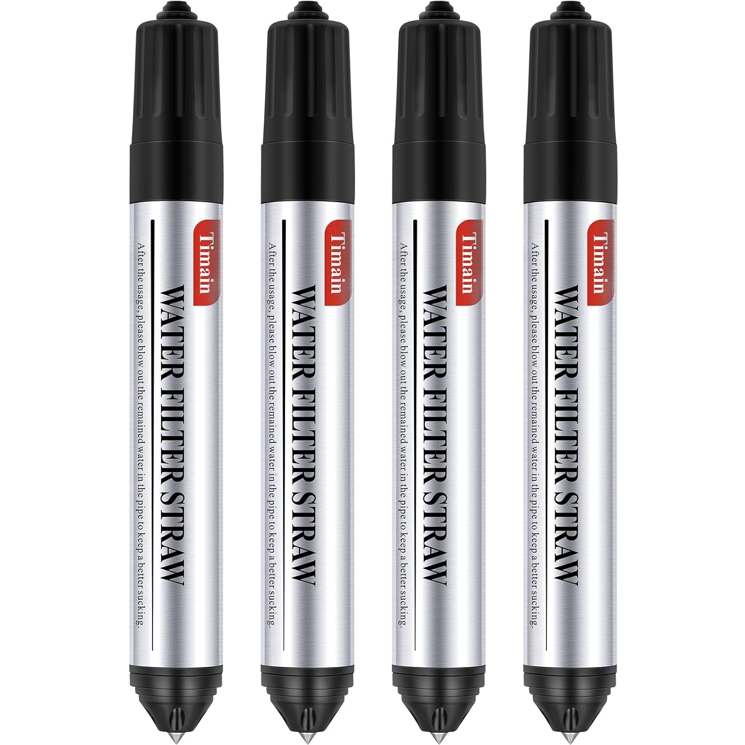 4 Pack Timain Mini Water Filter Straws,Water Purifier Survival for Emergency Pre