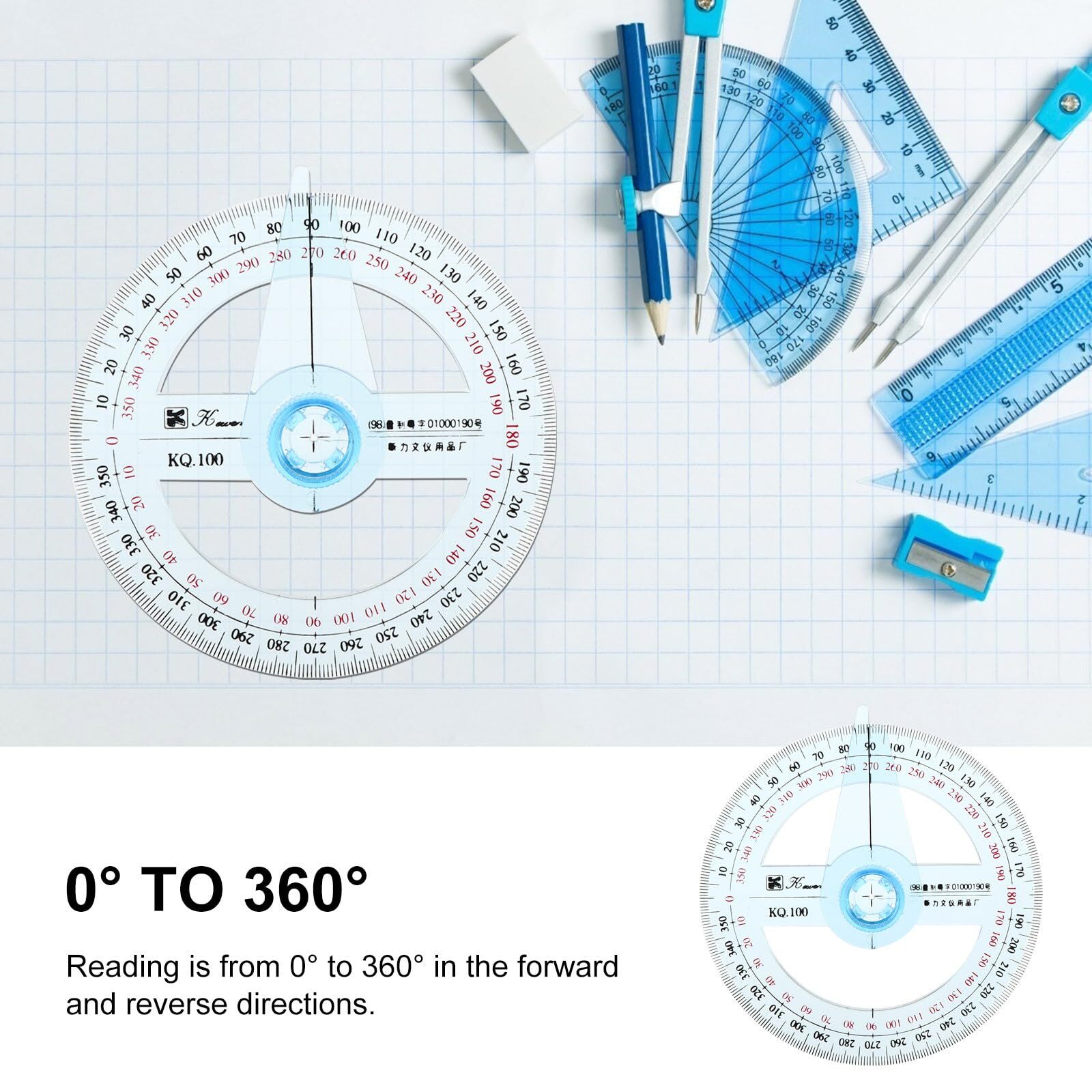 10pcs Goniometer Swing Arm Protractor Plastic Circle Drawing Tool Protractor ...
