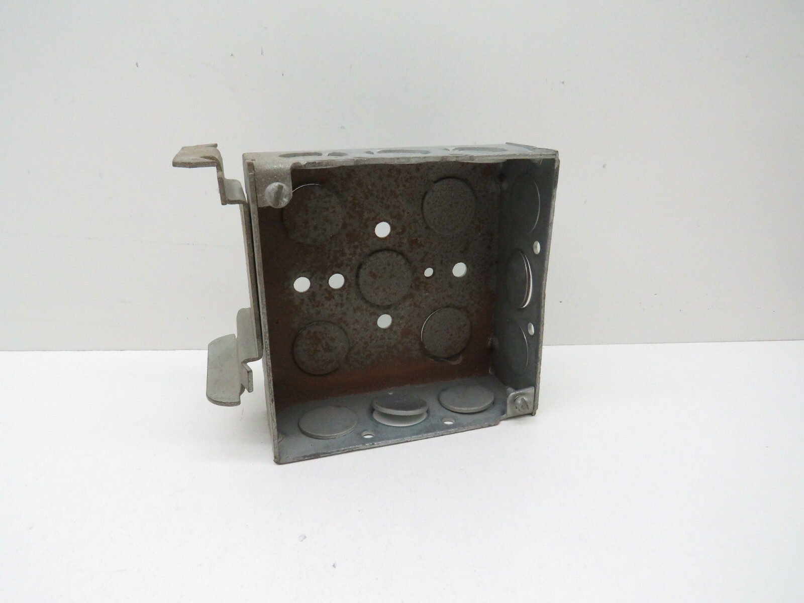 (6-Pack) Electrical 4" Steel Outlet Box with Welded Bracket for 3" Post