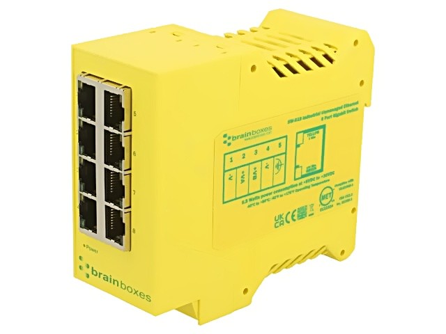 SW-518 Switch Ethernet Unmanaged Number of Port: 8 5-30VDC RJ45 SW BRAINBOXES