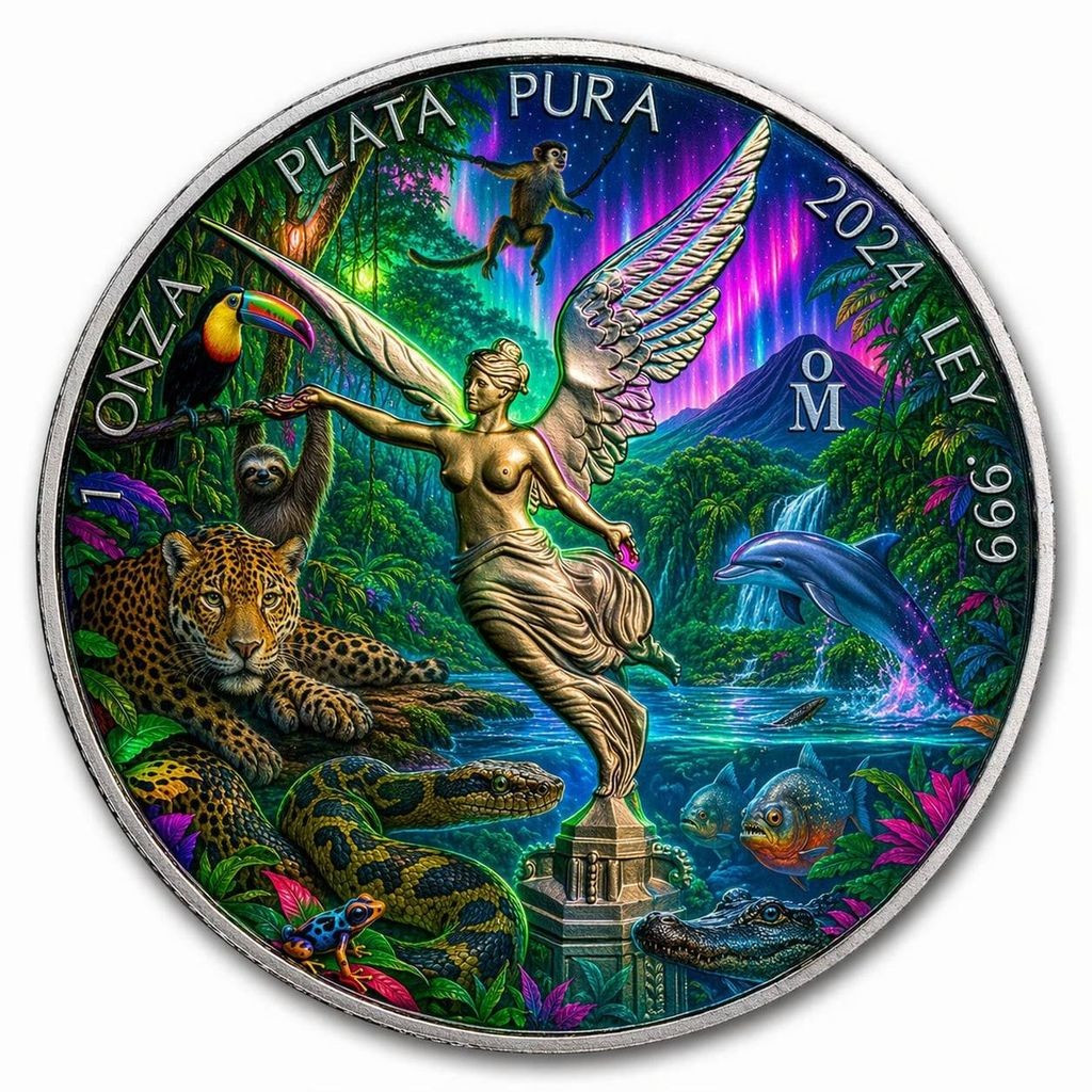 2024 Mexico Libertad Mystical Amazon Rainforest Edition 1 oz 999 Silver Coin