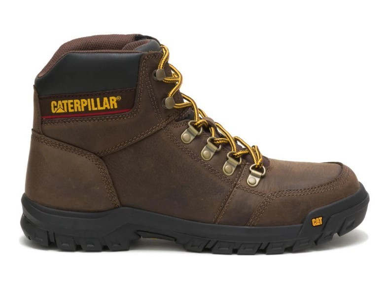 Men's Caterpillar Outline Work Boot Soft Toe Seal Brown P74087