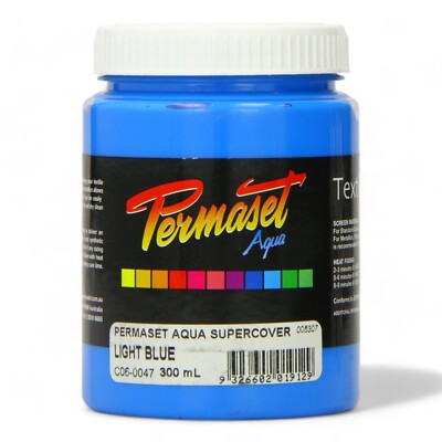 Light Blue Fabric Ink, 300 mL, Vibrant and Long-lasting