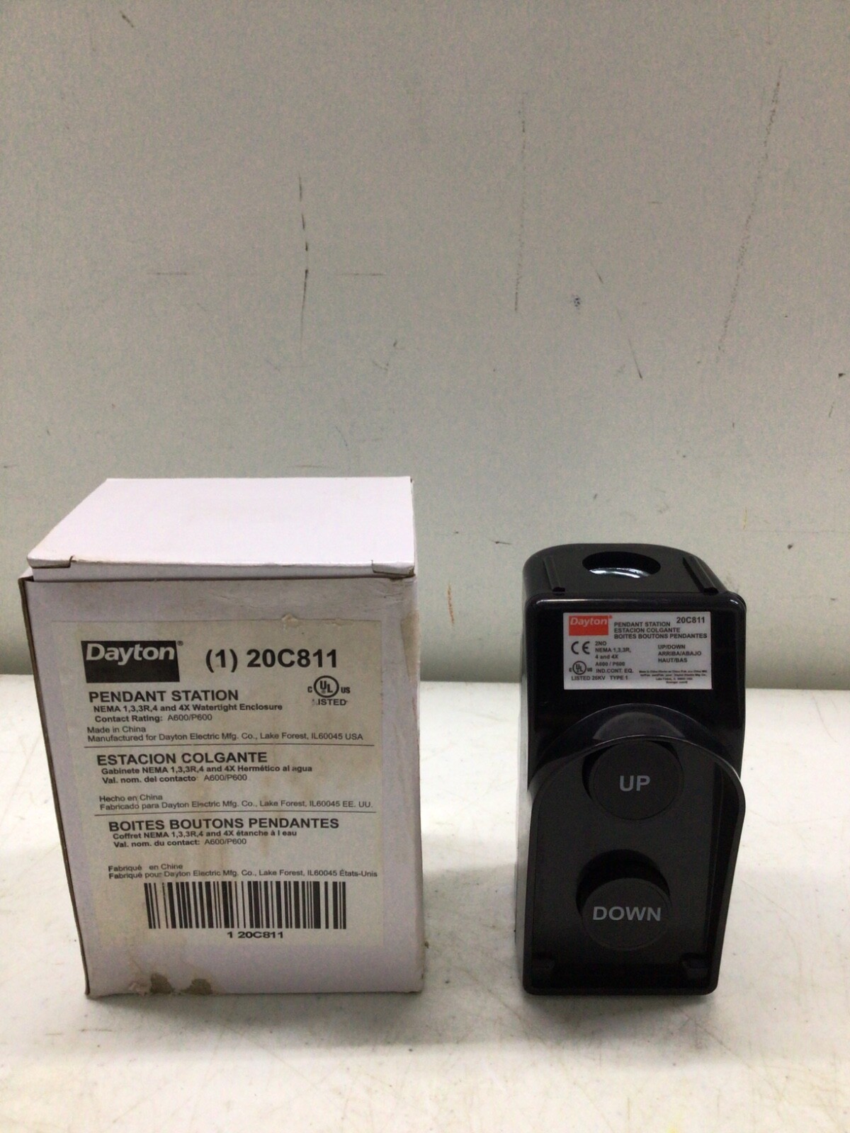 DAYTON - 20C811 Pendant Control Station  Push Buttons UP/DOWN