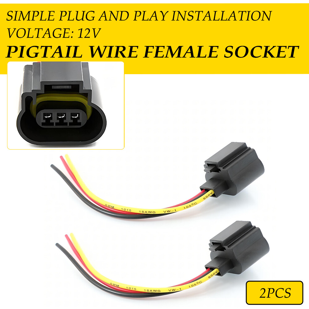Harness 9008 Head Light Bulb Plug Repair H13 Socket Wire Pigtail Female for Ford