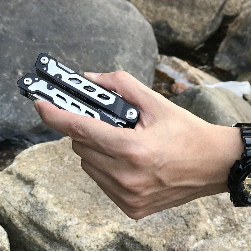 Folding Multitool Pliers With Blade Stainless EDC Pocket Utility Tool