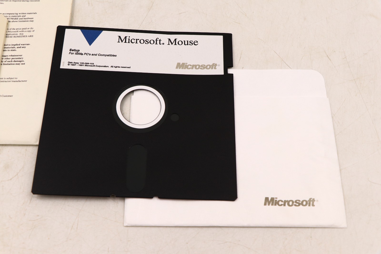 Microsoft Mouse 3.5 5.25 Floppy Disks & Manual 1991 Version