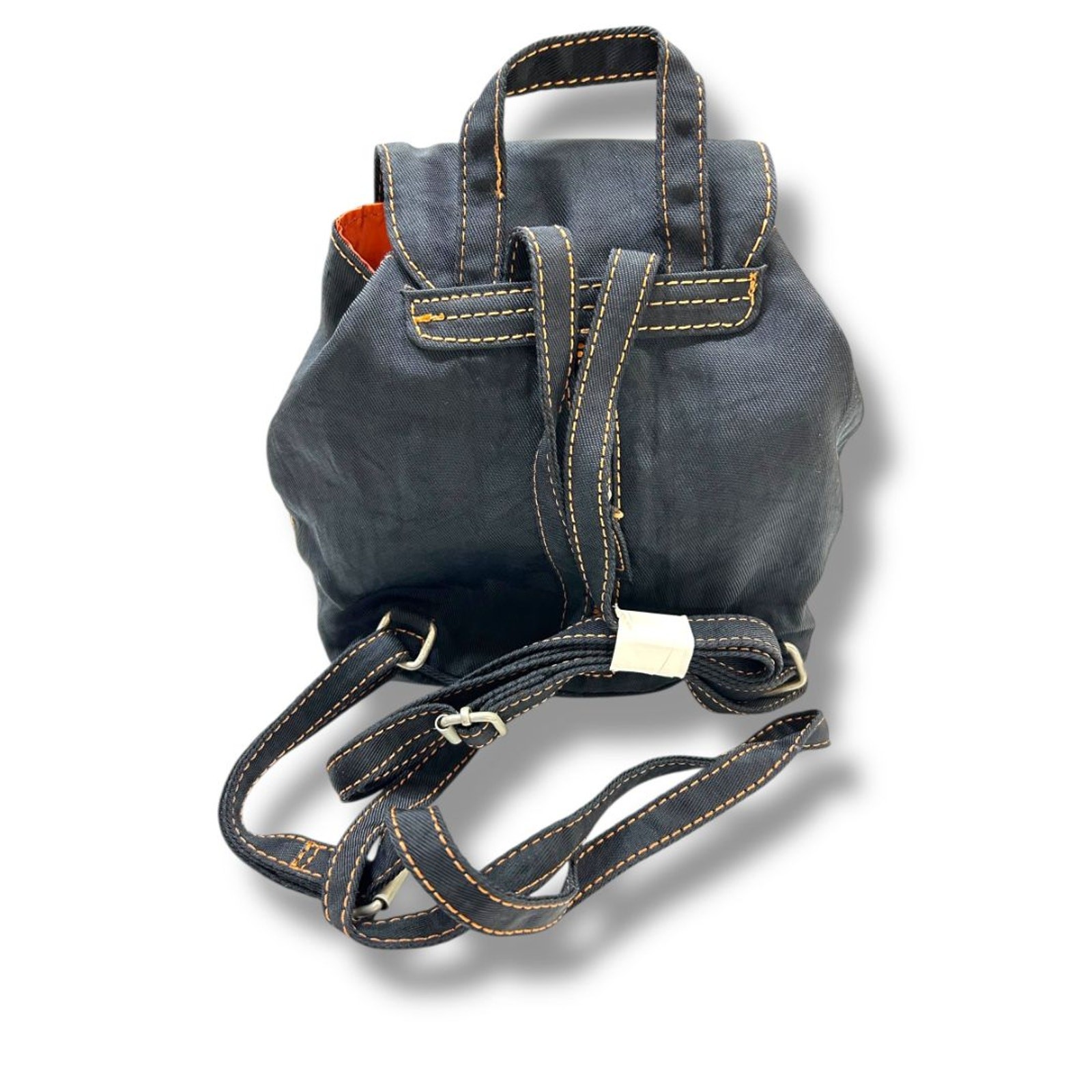 Nine West Black Vinyl Mini Backpack Black Orange Trim