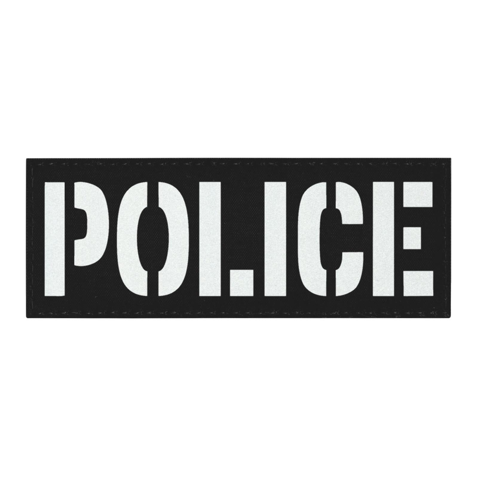 police 3x8 reflective hi viz black high visibility law laser cut patch