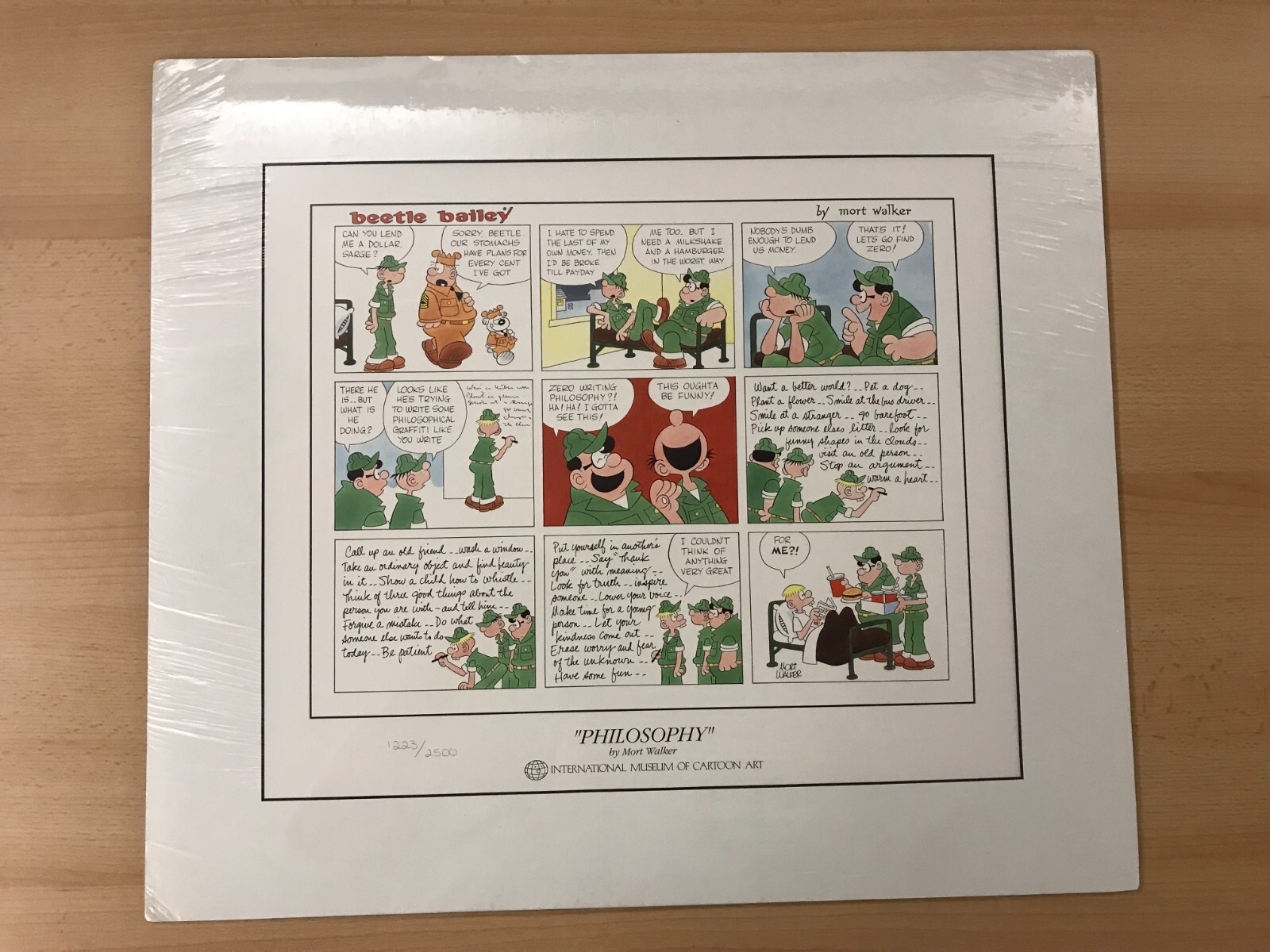 Philosophy by Mort Walker Limited Edition Print 1223/2500 18" x 16"