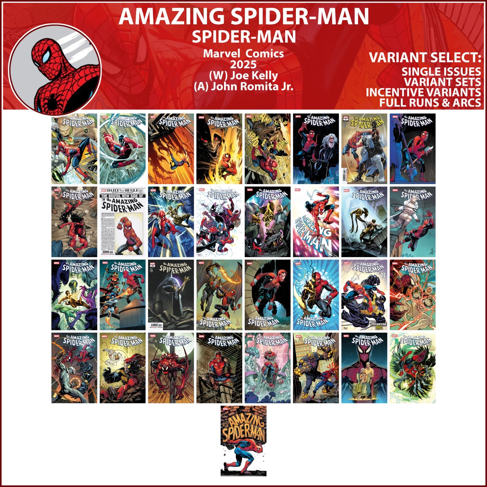Amazing Spider-Man (2025) #1-26 27 28 29 30 31 32 33 Marvel Comics COVER SELECT