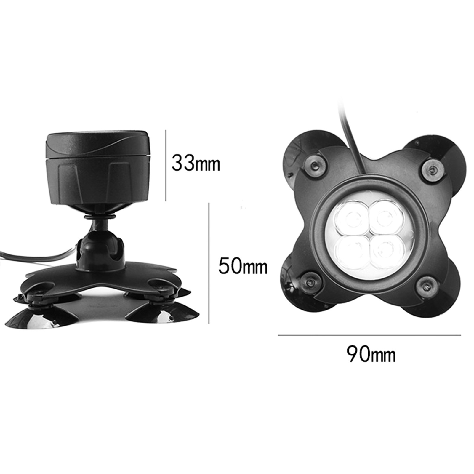 1-RGB Underwater Diving Lamp Light Kit Set With Remote Controller Line YTAD