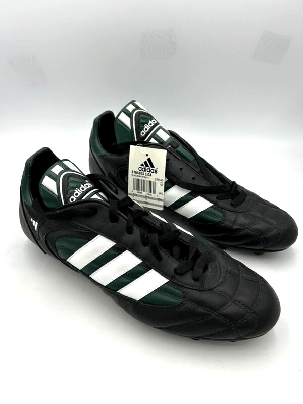 NWT Adidas Mens 12 Stratos Liga Soccer Cleats Black Green White Shoes