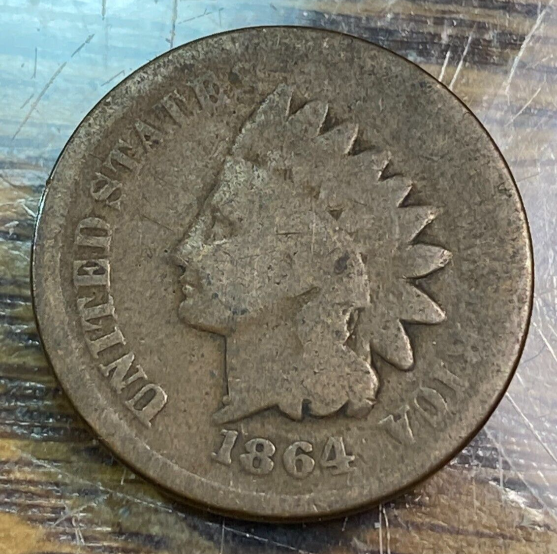 1864-L Indian Cent Nice Original Good CHRC