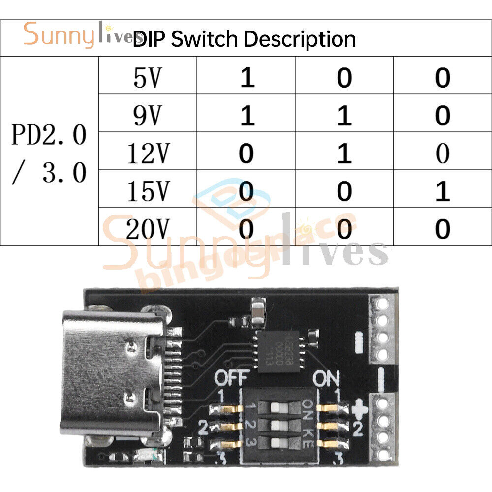 1-10Piece PD2.0 3.0 Decoy Trigger Module Fast Charging Output 5V 9V 12V 15V 20V