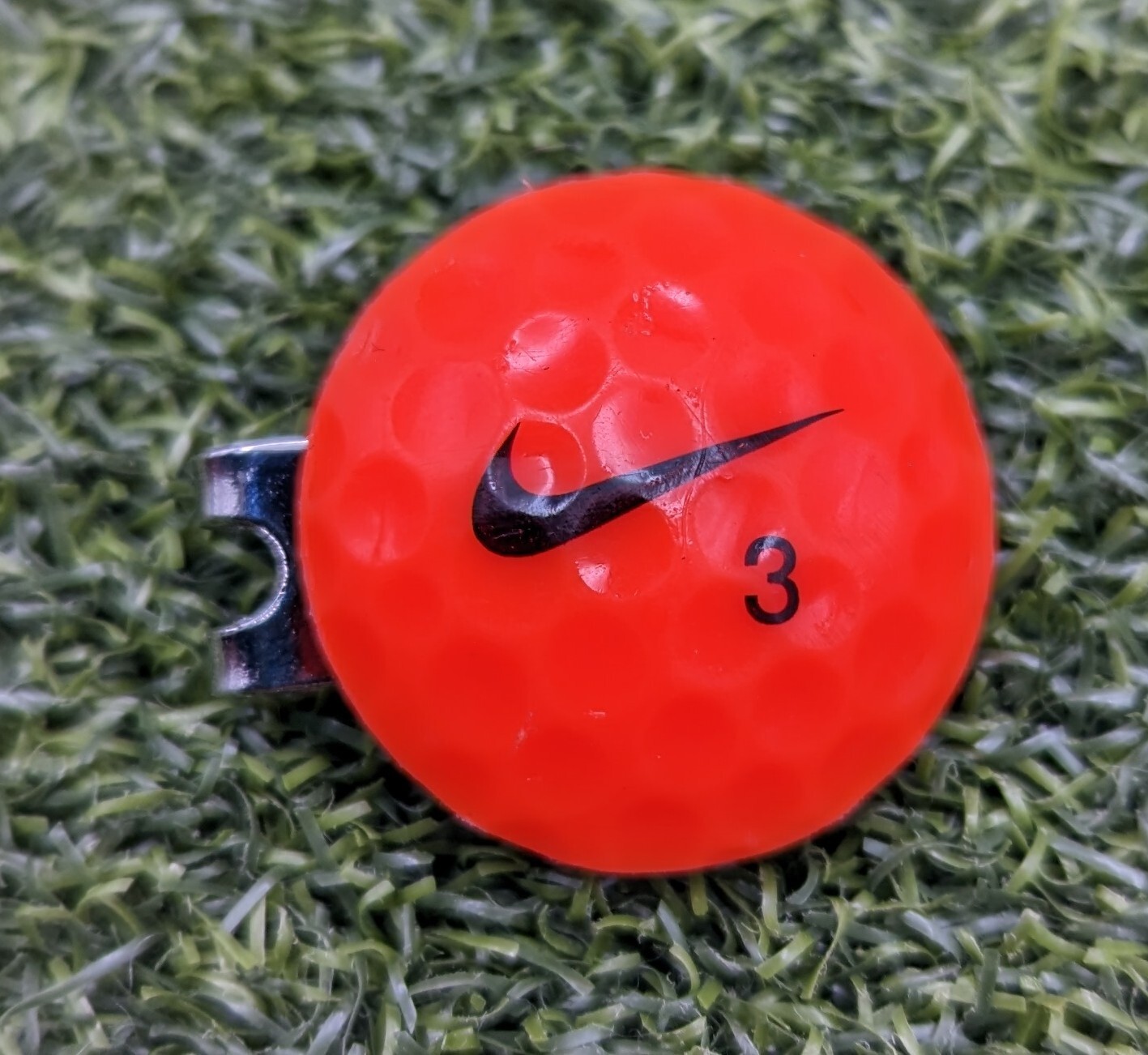 Nike Real Golf Ball Marker With Magnetic Hat Clip - Orange Ball
