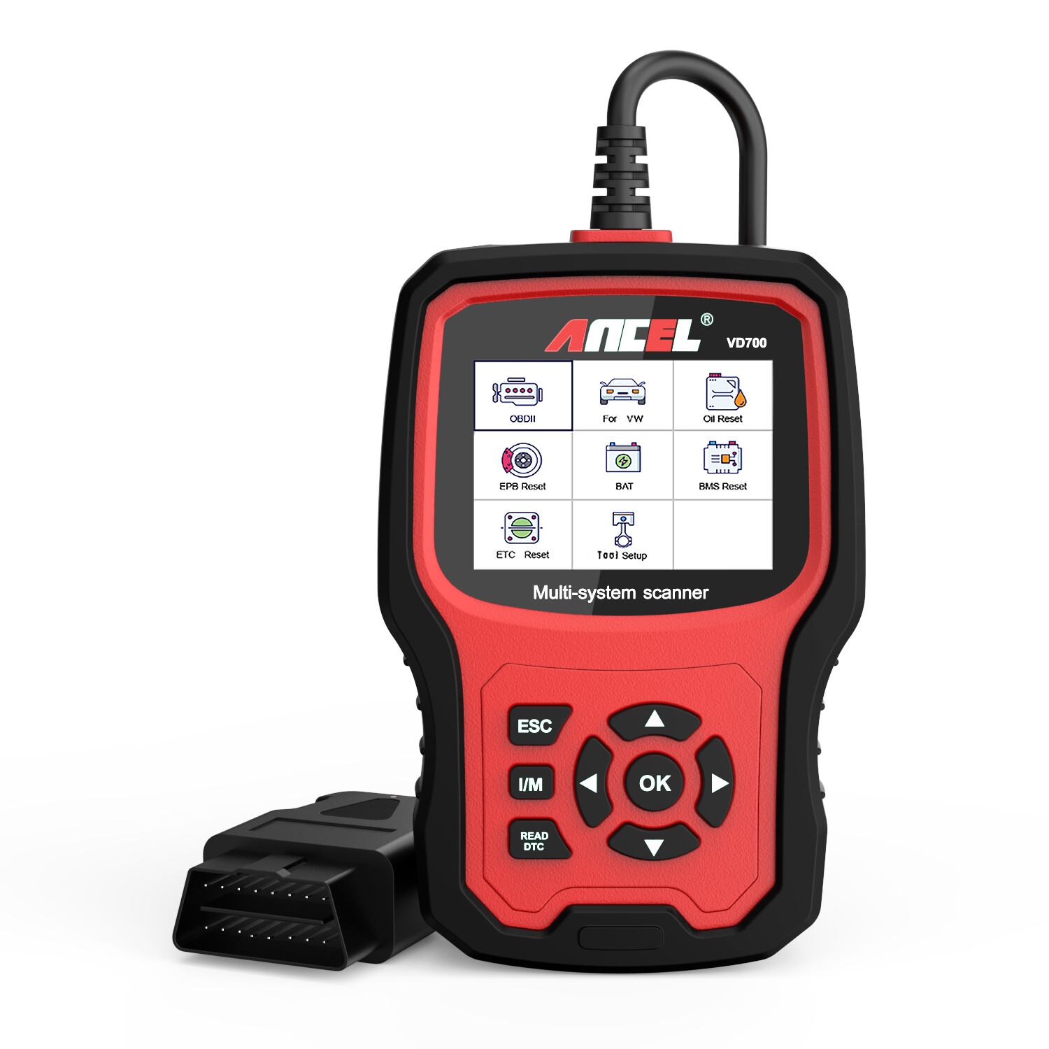 ANCEL VD500 VD700 All System Oil ABS SRS DPF OBD2 Scanner Code Reader Diagnostic