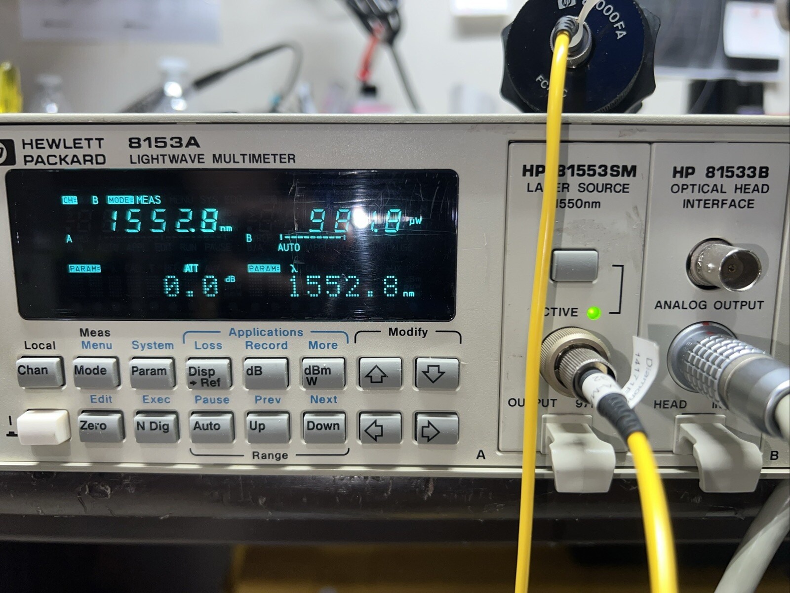 HP 8153A with 81533A Interface and 81525A Power Head