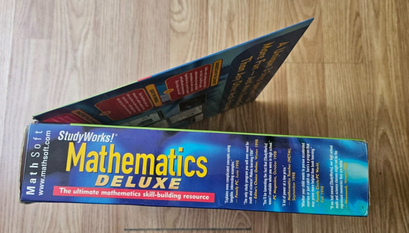 StudyWorks Mathematics Deluxe PC CD-ROM Complete Box Workbook 3D Glasses