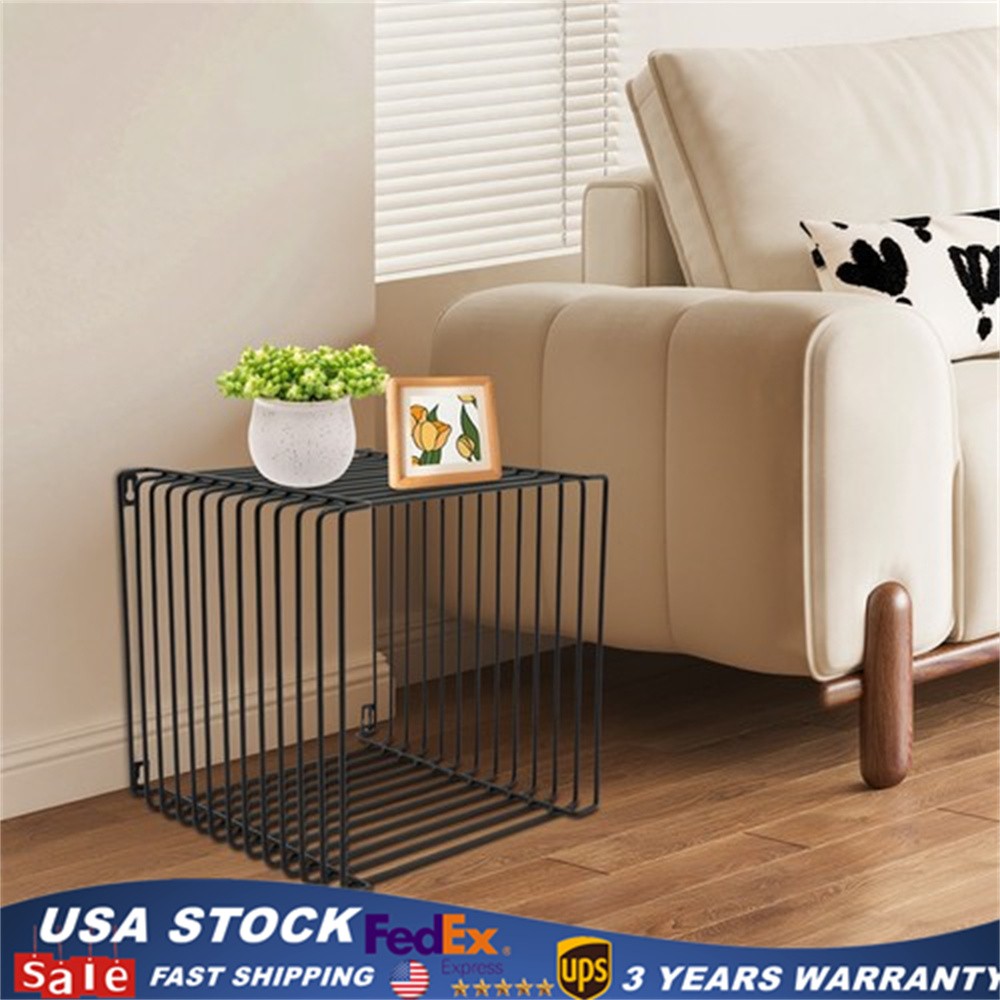 Linear Side Table Square Geometry Retro End Desk Multi-Purpose Tables Furniture