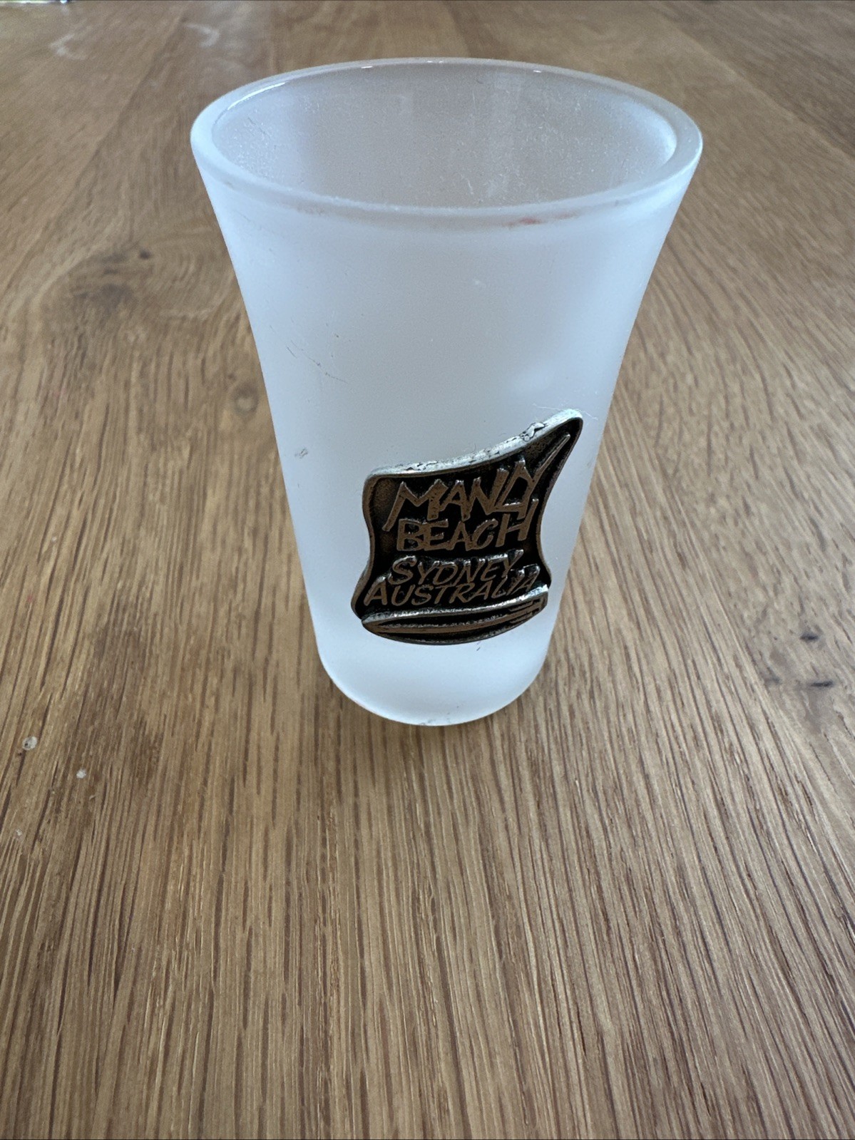 Manly Beach Australia Frosted Shot Glass Souvenir Barware