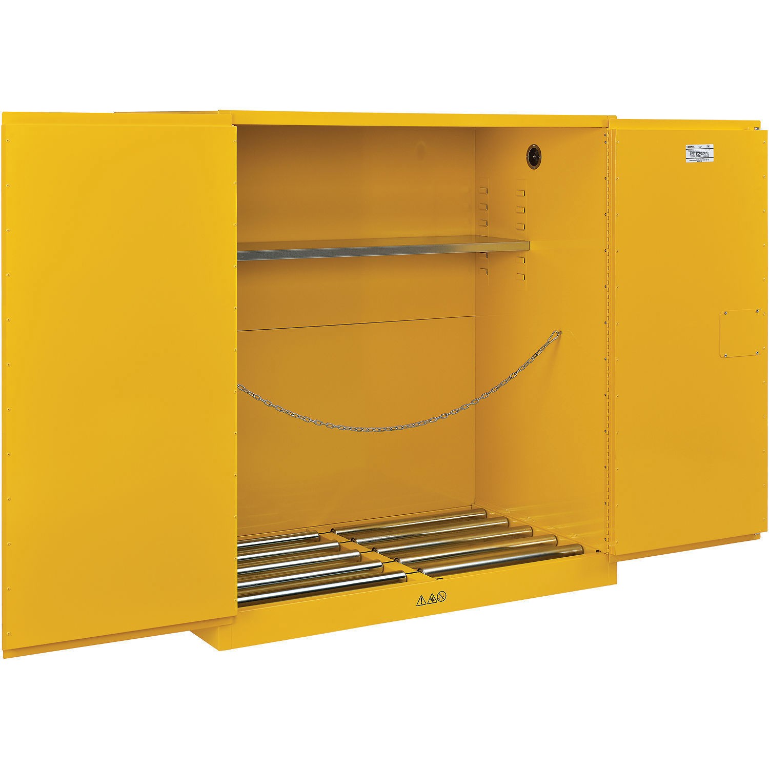 110 Gallon Drum Storage Safety Cabinet Manual Close w/ Rollers