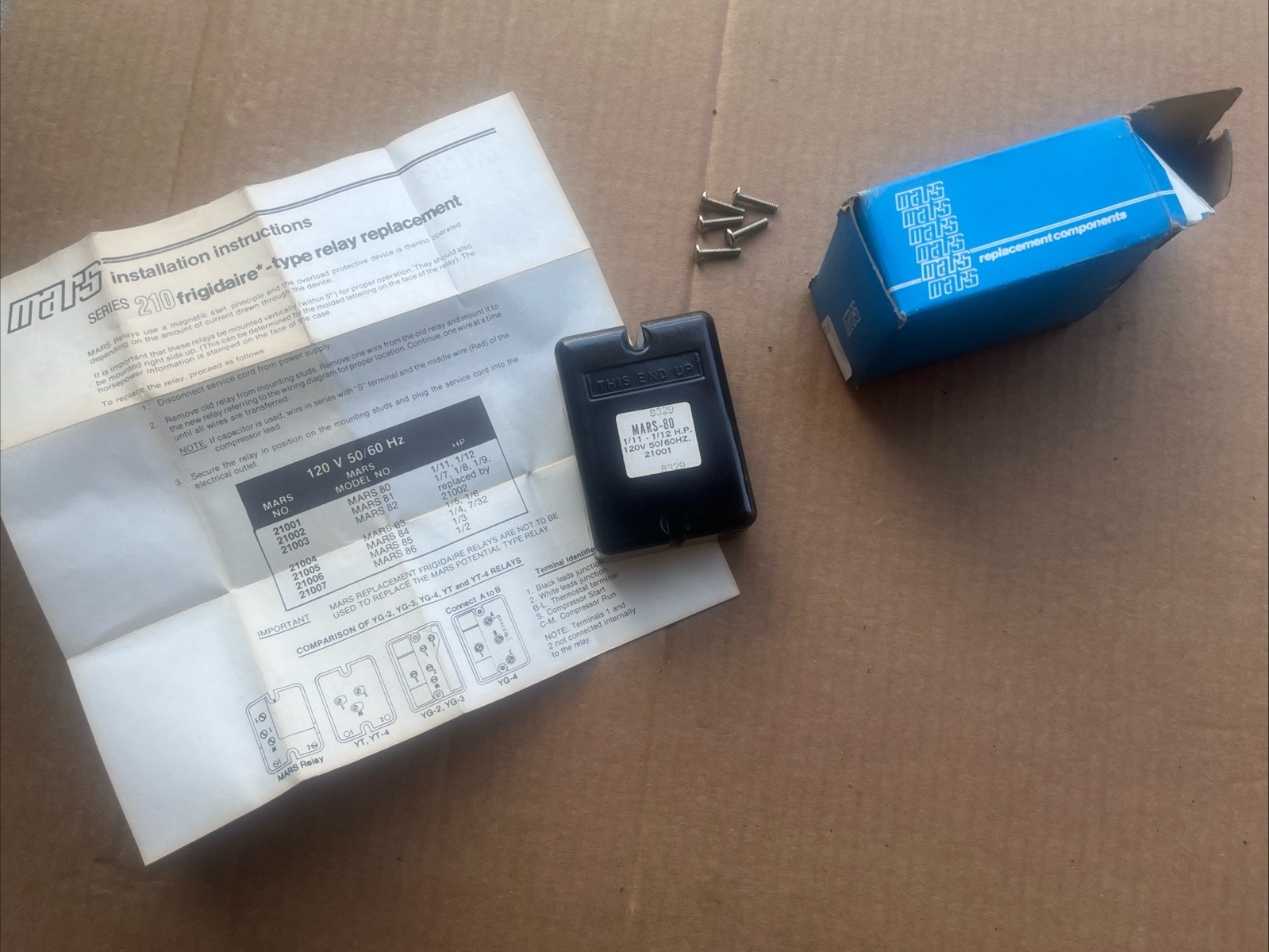 MARS 80 Series 210 Frigidaire Type Relay NEW Qty-1 Free Same Day Shipping