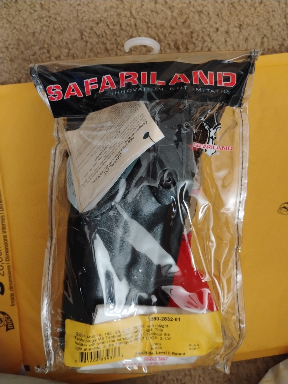 Safariland Sls Mid-ride Level Ii Retention Duty Holster For Glock 19 W/Light (G)