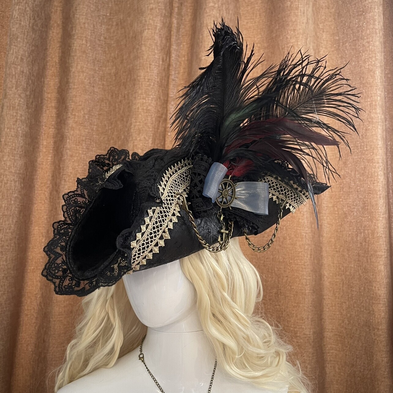 Retro Pirate Tricorne Hat Pirates of the Caribbean Women Cosplay Costume Prop