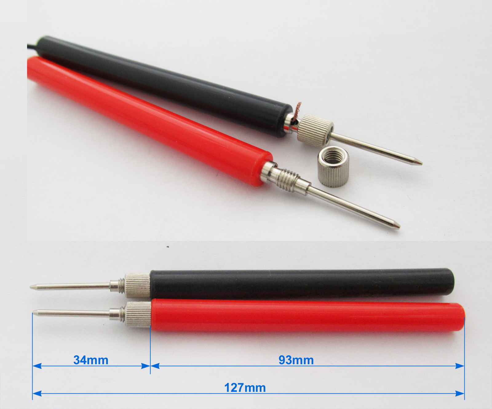 100pcs DIY Multimeter Test Probe without Cable Assemble & No Solder Long Handle