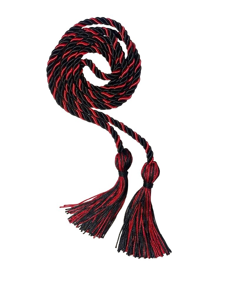 Black and Red Intertwined Honor Cord Graduation Honor Cord - College