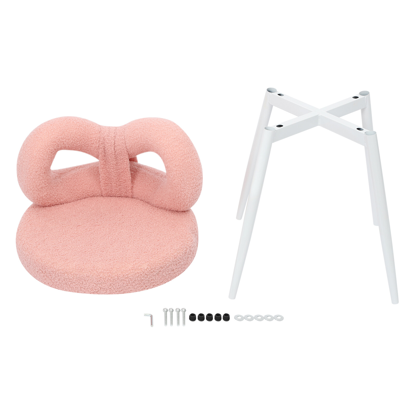13*13*26.4in Cute Bow Backrest Chair Pink Floor Standing Chair For Bedroom Decor
